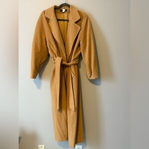 Searle maxi camel coat.
